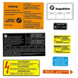 Warning Sticker Kit for BMW R100 post 1980 / EnDuraLast