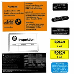 Warning Sticker Kit for BMW R100/7 / Heritage Stickers