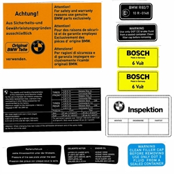 Warning Sticker Kit for BMW R60/7 with Fairing  / Heritage Stickers