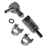 Quick Disconnect Fuel Hose Coupling Kit, R1150,CPC,hose connector,hose, fuel hose connector,fuel hose, connector, dis-connector, plug,connecting sleeve, sleeve,chrome connector, male connector,female connector,Beemer Boneyard,cpcqkdiscon1, 90 degree conne