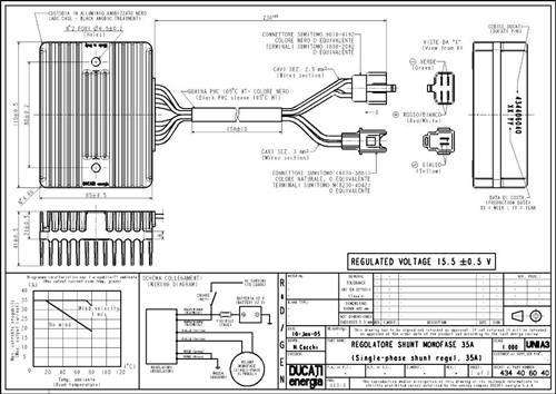 Ducati Energia - Voltage Regulator Rectifier Combination for Moto Guzzi and  Ducati / Moto Guzzi Part # GU32703810 Ducati Energia Part # 434 40 6040 EME  Part # MG-VoltrectOE