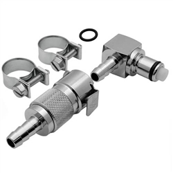 Quick Disconnect Fuel Hose Coupling Kit, R1150,CPC,hose connector,hose, fuel hose connector,fuel hose, connector, dis-connector, plug,connecting sleeve, sleeve,chrome connector, male connector,female connector,Beemer Boneyard,cpcqkdiscon1, 90 degree conne