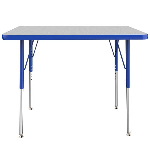 24" x 36" Rectangle T-Mold Activity Table with Adjustable Standard Swivel Glide Legs - Gray/Blue