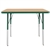 24" x 36" Rectangle T-Mold Activity Table with Adjustable Standard Swivel Glide Legs - Maple/Green