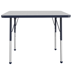 24" x 36" Rectangle T-Mold Activity Table with Adjustable Standard Ball Glide Legs - Gray/Navy