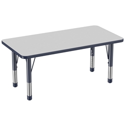 24" x 48" Rectangle T-Mold Activity Table with Adjustable Chunky Legs - Gray/Navy