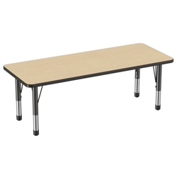 24" x 60" Rectangle T-Mold Activity Table with Adjustable Chunky Legs - Maple/Black