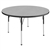 48" Round Thermofused Activity Table with Adjustable Standard Ball Glide Legs - Gray/Black