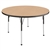 48" Round Thermofused Activity Table with Adjustable Standard Ball Glide Legs - Maple/Black