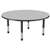 48" Round Thermofused Activity Table with Adjustable Chunky Legs - Gray/Black