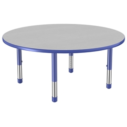 48" Round Thermofused Activity Table with Adjustable Chunky Legs - Gray/Blue