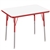 24" x 36" Rectangle Dry-Erase Activity Table with Adjustable Standard Swivel Glide Legs - Red