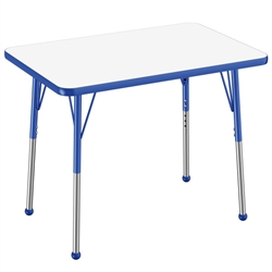 24" x 36" Rectangle Dry-Erase Activity Table with Adjustable Standard Ball Glide Legs - Blue