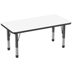 24" x 48" Rectangle Dry-Erase Activity Table with Adjustable Chunky Legs - Black