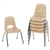 12" Stack Chair with Swivel Glides, 6-Pack - Sand