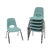 12" Stack Chair with Swivel Glides, 6-Pack - Seafoam