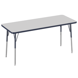 24" x 60" Rectangle Thermofused Activity Table - Gray/Navy