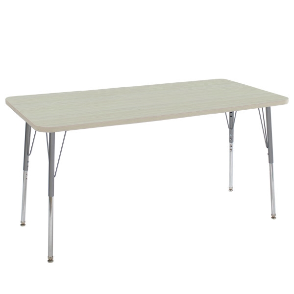 30" x 60" Rectangle La Madera Activity Table with Standard Legs - Asian Sand/Silver