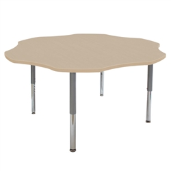 60" Flower La Madera Activity Table with Adjustable Super Legs - Maple/Black