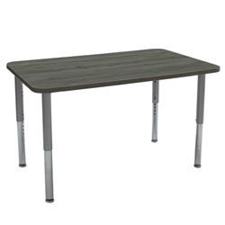 30" x 48" Rectangle La Madera Activity Table with Adjustable Super Legs - Gray Wood/Silver