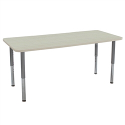 30" x 72" Rectangle La Madera Activity Table with Adjustable Super Legs - Asian Sand/Silver