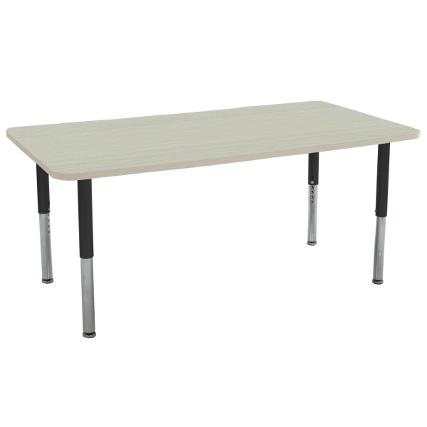 36" x 72" Rectangle La Madera Activity Table with Adjustable Super Legs - Asian Sand/Black