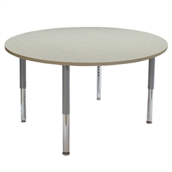 48" Round La Madera Activity Table with Adjustable Super Legs - Asian Sand/Silver