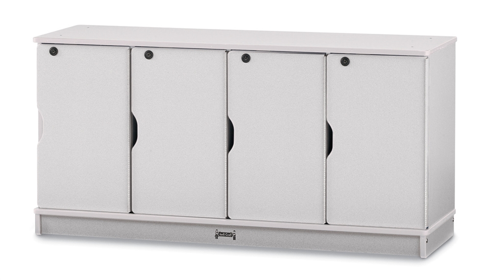 Rainbow Accents Stacking Lockable Lockers - Single Tier - Gray/Gray