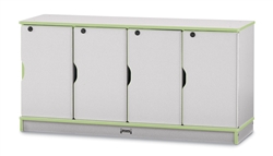 Rainbow Accents Stacking Lockable Lockers - Single Tier - Gray/Key Lime