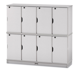 Rainbow Accents Stacking Lockable Lockers - Double Tier - Gray/Gray