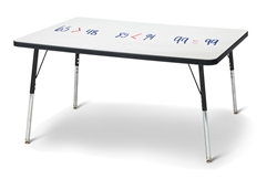 Rectangle Dry Erase Table - Rectangle Dry Erase Table - 30" X 48", A-Height - Write-N-Wipe/Black/Black