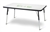 Rectangle Dry Erase Table - 24" X 36", A-Height - Write-N-Wipe/Black/Black