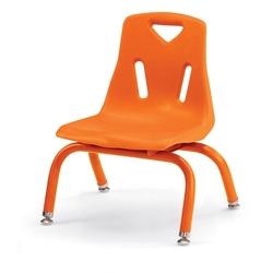 Stacking Chair With Powder-Coated Legs - 8" - Orange