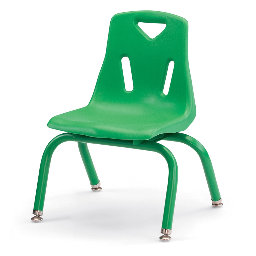 Stacking Chair With Powder-Coated Legs - 10" - Green