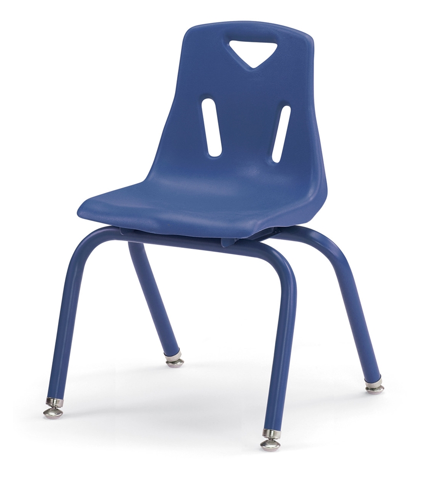 Stacking Chair With Powder-Coated Legs - 14" - Blue