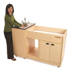 Portable Hygienic Changing Table with Laminate Top and Stainless Basin