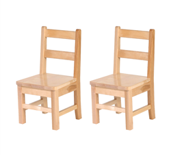 Solid Birch Classroom Chair 15" High (Set of 2)