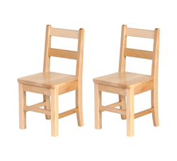 Solid Birch Classroom Chairs 12" High (Set of 2)