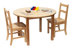 Solid Birch Classroom Table: 36'' (Laminate Top) - Round