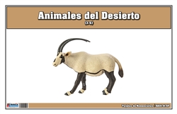 Tarjetas de Nomenclatura de Animales del Desierto (Printed)