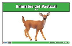 Tarjetas de Nomenclatura de Animales de Pradera (Printed)