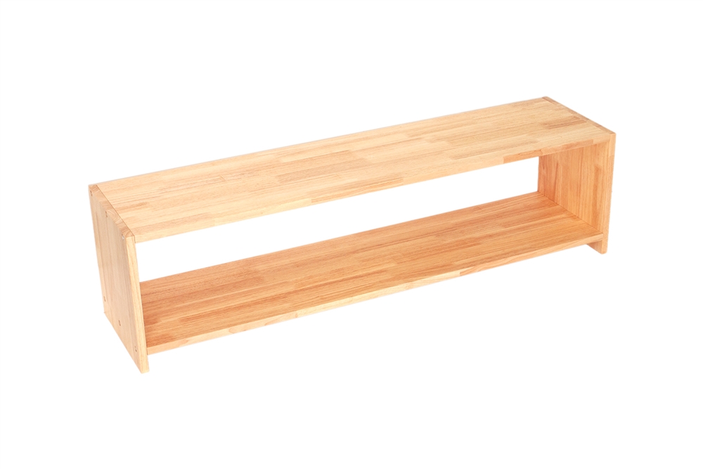 Two-Tier Open Shelf (No Back Panel) – Solid Rubberwood