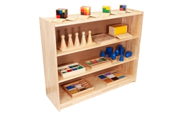 Solid Rubber Wood Rectangular Classroom Shelf (48" x 14" x 40" No with Back)