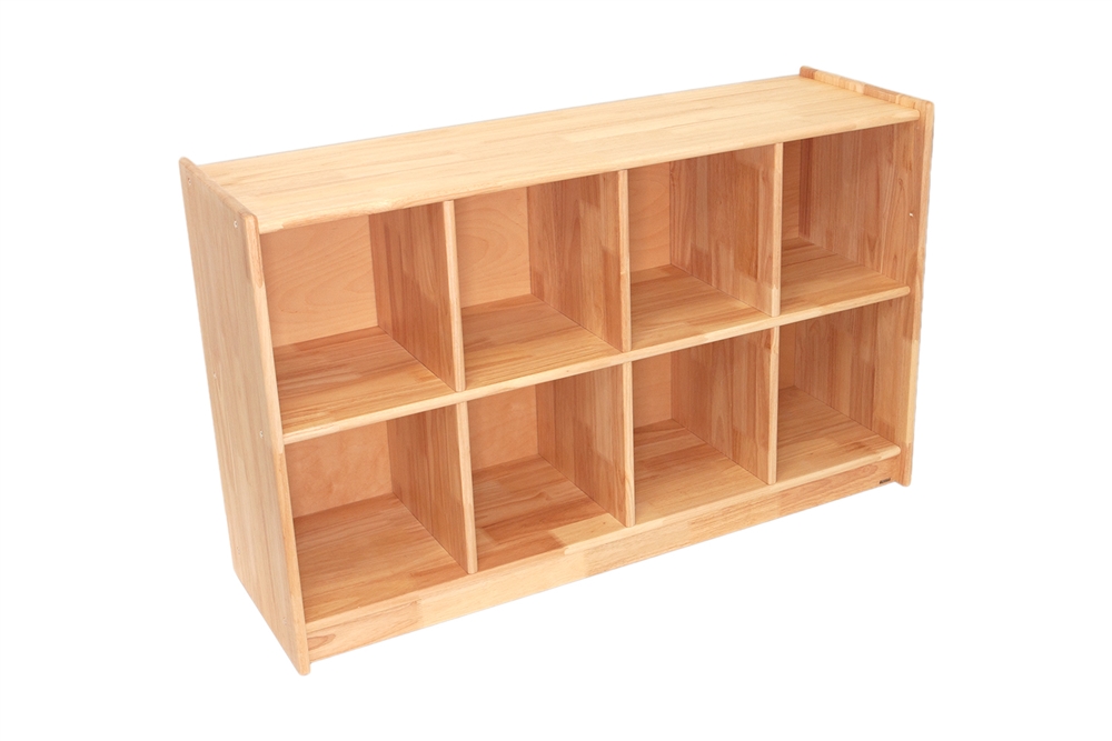Rubber Wood Shelf with 8 Compartments