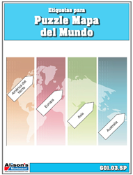 Etiquetas para  Puzzle Mapa  del Mundo (Printed)