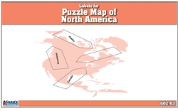 Labels for Puzzle Map of North America