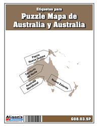 Etiquetas para Puzzle Mapa de Australia (Spanish)