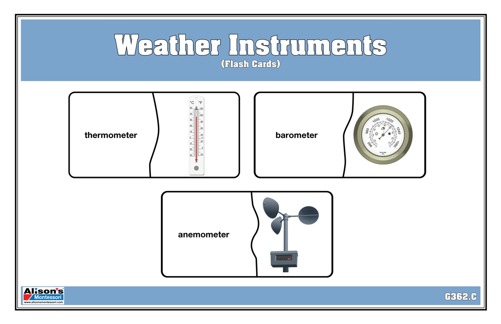 Weather Instruments Flash Cards