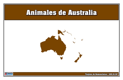 Animals of Australia Nomenclature Cards (Spanish)