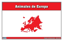 Tarjetas de Nomenclatura de Animales de Europa (Printed)
